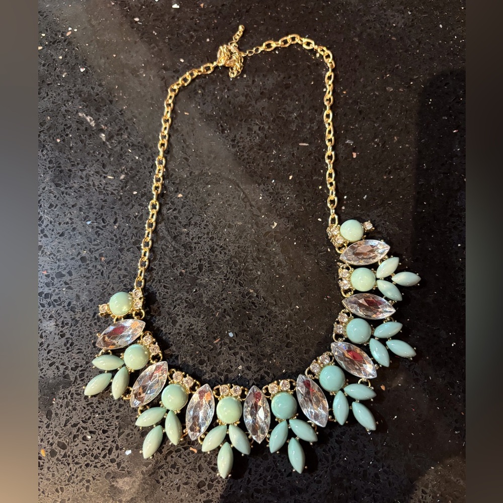 Elegant Gold and light blue Necklace